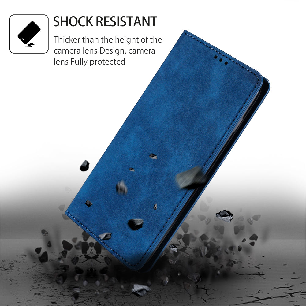 For Infinix Hot 30i Stand PU Leather Case Skin-touch Phone Cover with Card Holder
