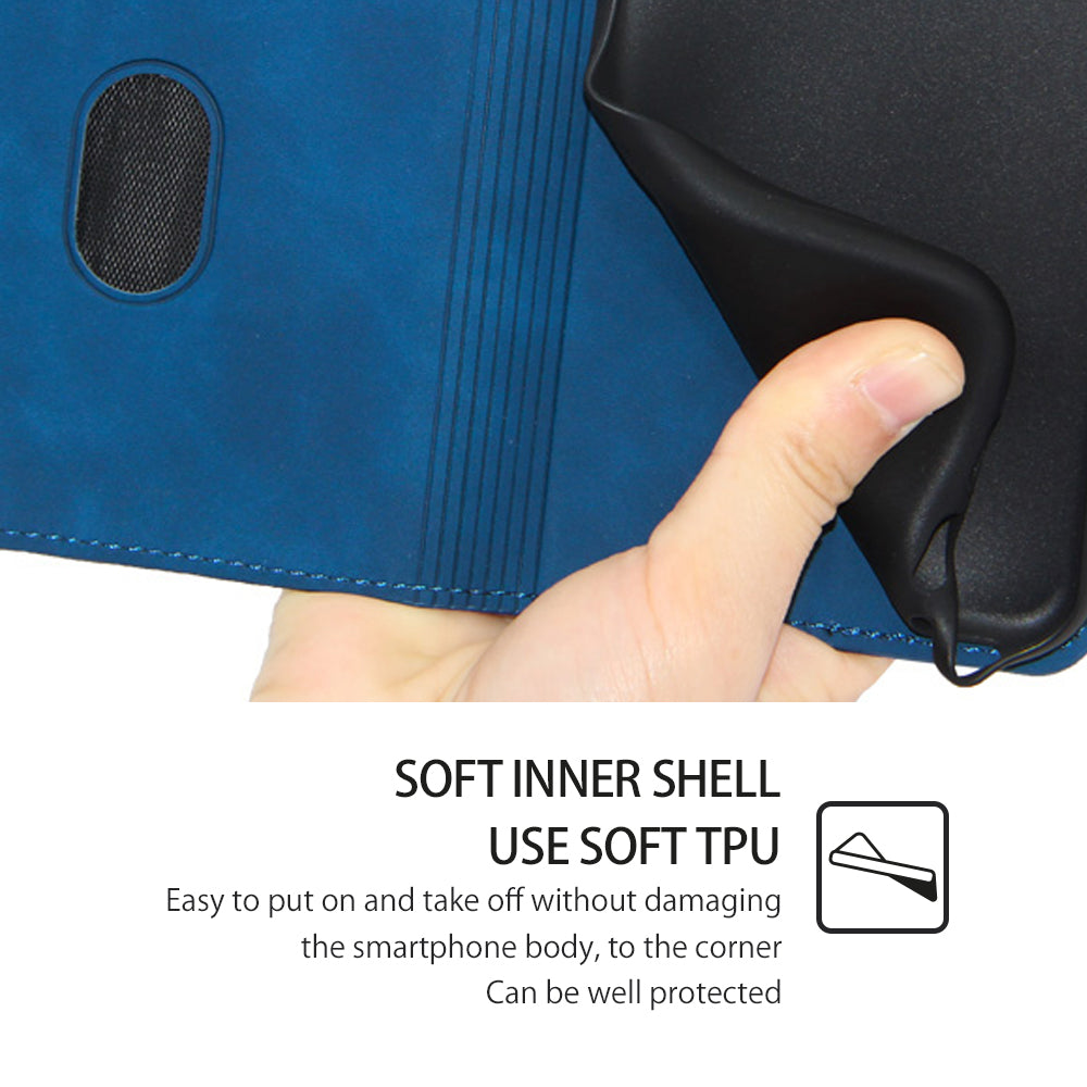For Infinix Hot 30i Stand PU Leather Case Skin-touch Phone Cover with Card Holder