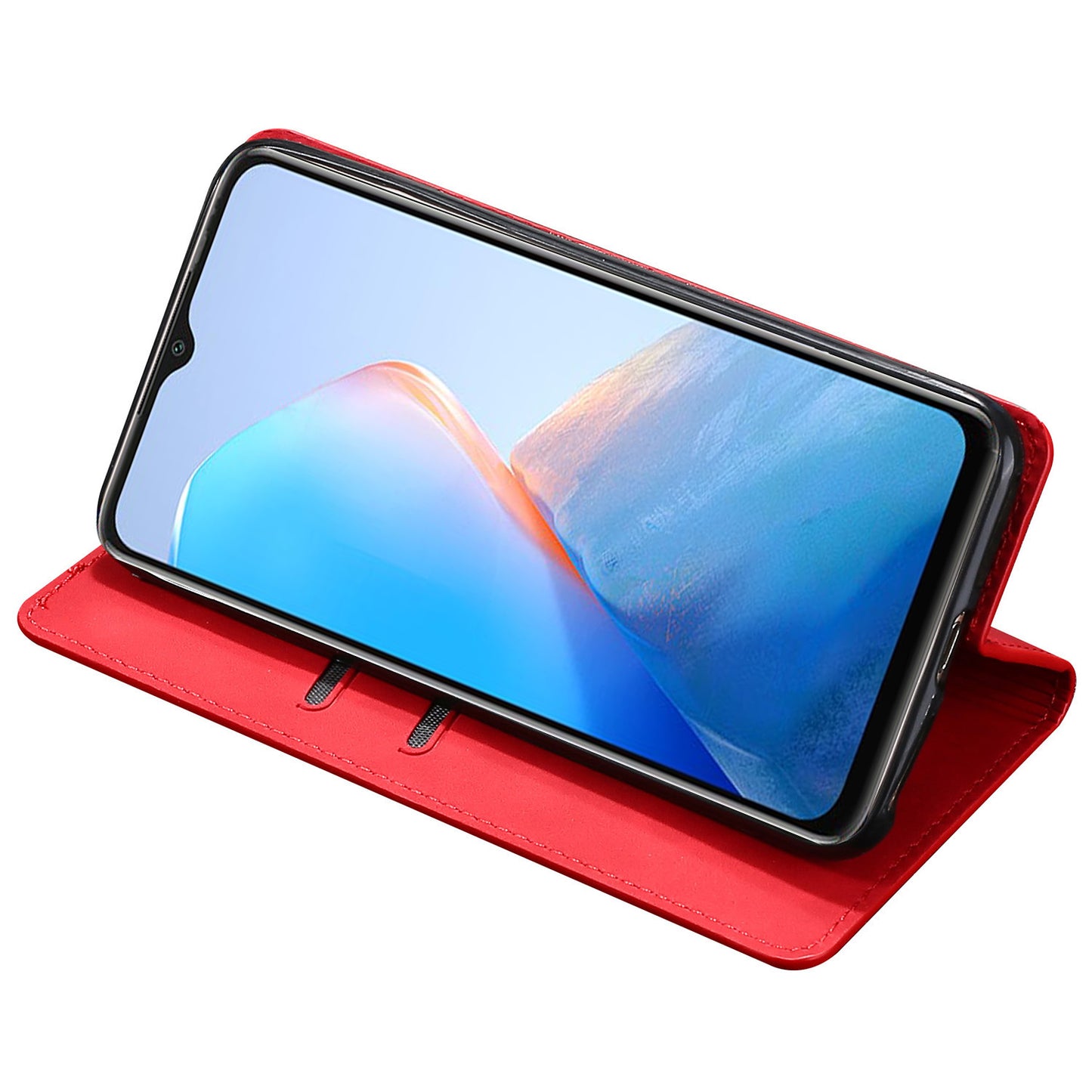 For Infinix Hot 30i Stand PU Leather Case Skin-touch Phone Cover with Card Holder