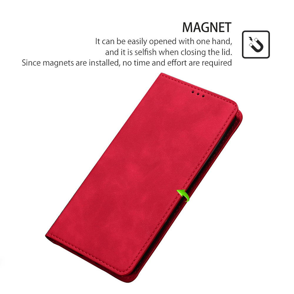 For Infinix Hot 30i Stand PU Leather Case Skin-touch Phone Cover with Card Holder