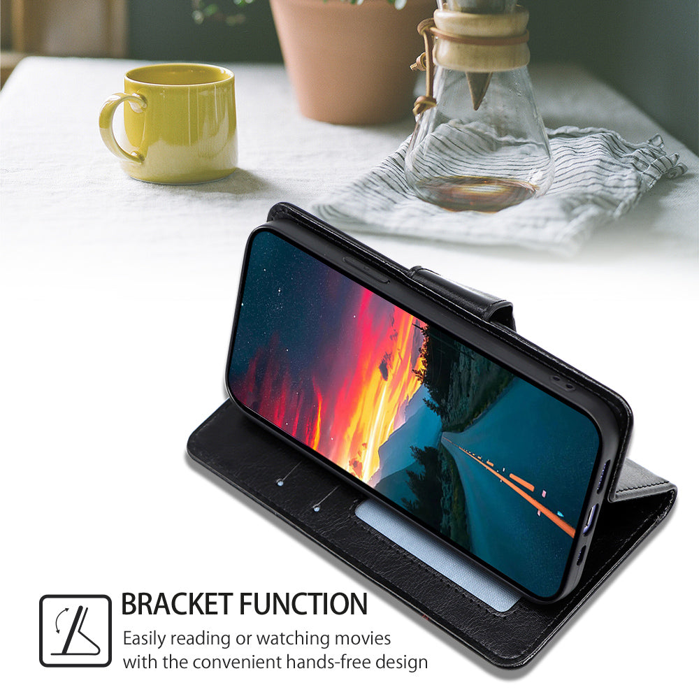 For Infinix Hot 30i Textured PU Leather Wallet Stand Case Anti-scratch Phone Cover