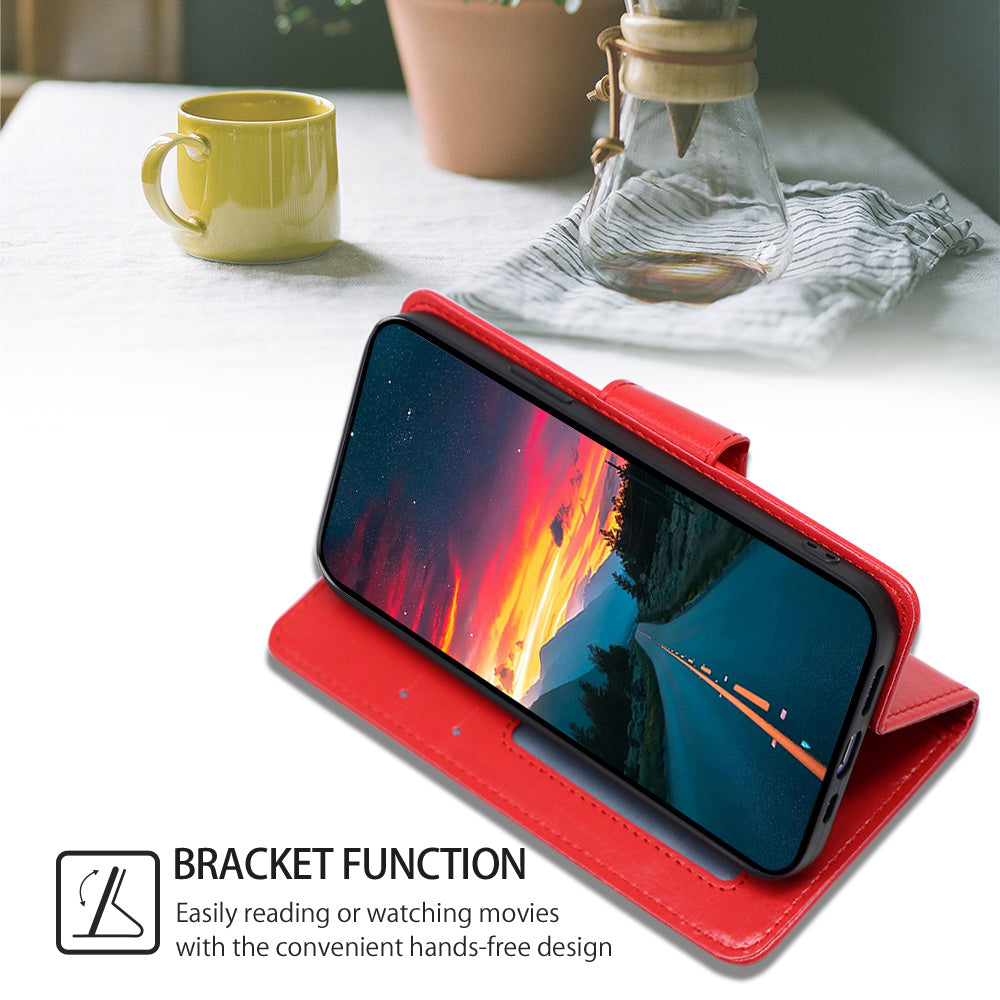For Infinix Hot 30i Textured PU Leather Wallet Stand Case Anti-scratch Phone Cover