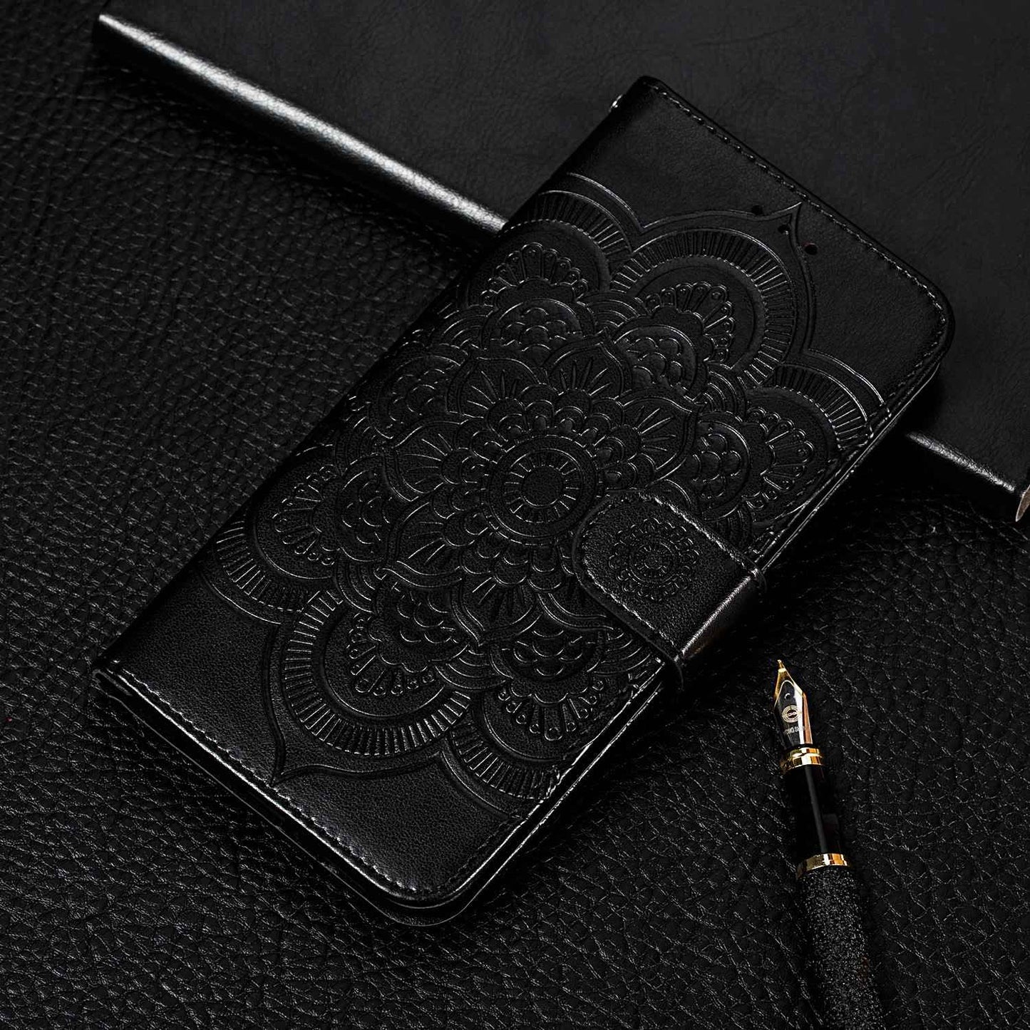 For Honor 80 Pro 5G PU Leather Wallet Stand Phone Cover Imprinting Mandala Flower Protective Case