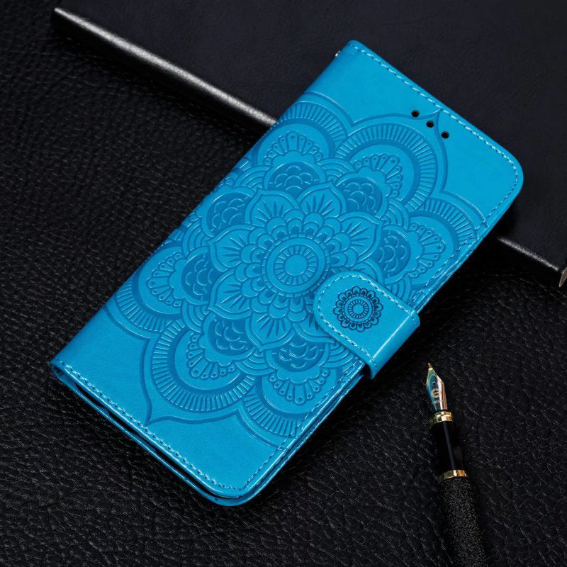 For Honor 80 Pro 5G PU Leather Wallet Stand Phone Cover Imprinting Mandala Flower Protective Case