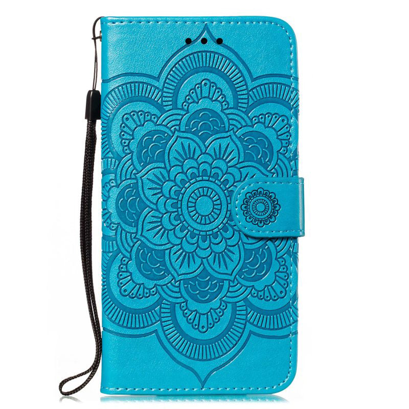 For Honor 80 Pro 5G PU Leather Wallet Stand Phone Cover Imprinting Mandala Flower Protective Case