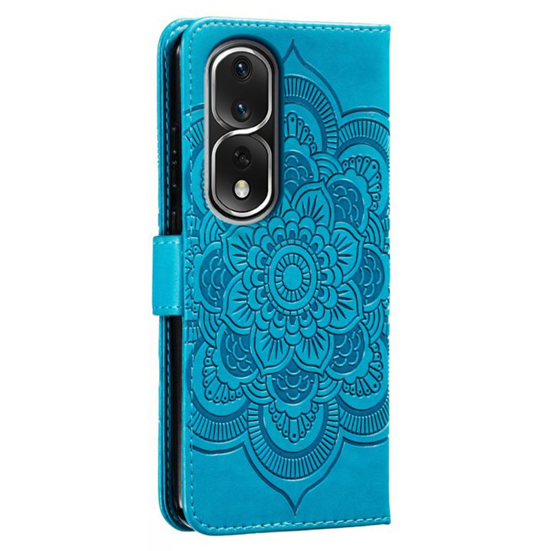 For Honor 80 Pro 5G PU Leather Wallet Stand Phone Cover Imprinting Mandala Flower Protective Case