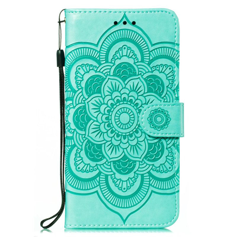 For Honor 80 Pro 5G PU Leather Wallet Stand Phone Cover Imprinting Mandala Flower Protective Case