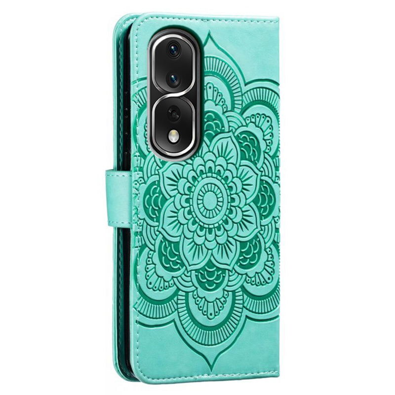 For Honor 80 Pro 5G PU Leather Wallet Stand Phone Cover Imprinting Mandala Flower Protective Case