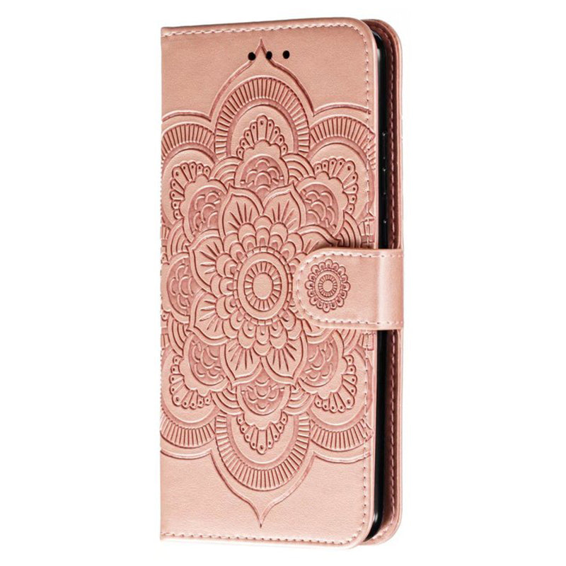 For Honor 80 Pro 5G PU Leather Wallet Stand Phone Cover Imprinting Mandala Flower Protective Case