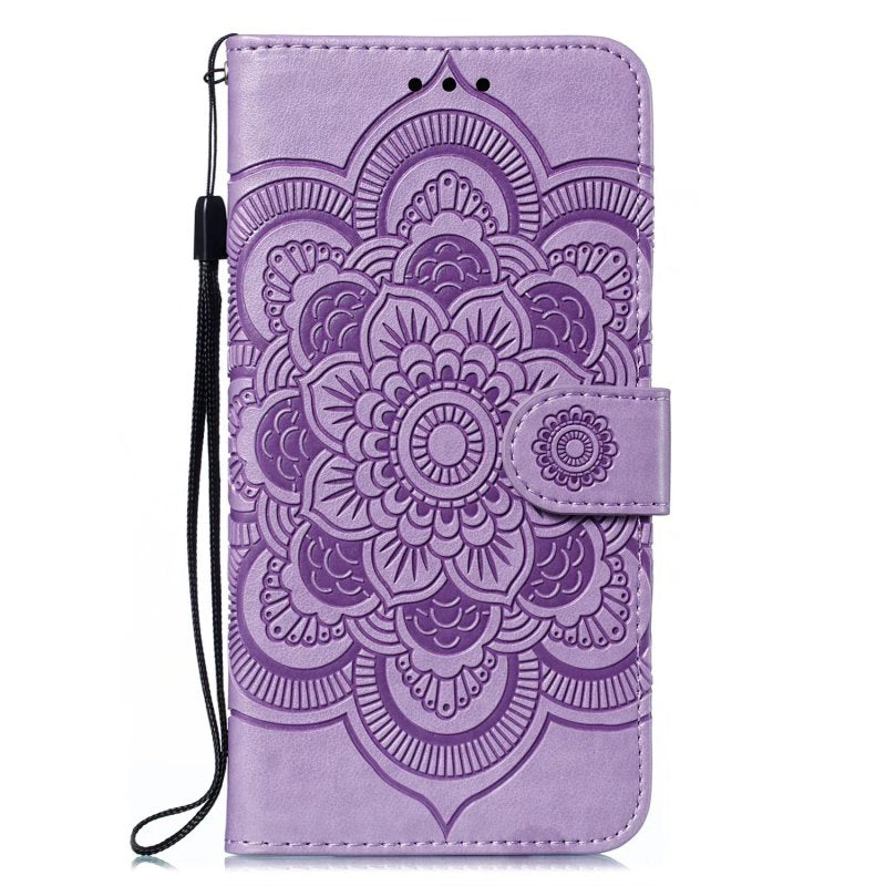 For Honor 80 Pro 5G PU Leather Wallet Stand Phone Cover Imprinting Mandala Flower Protective Case