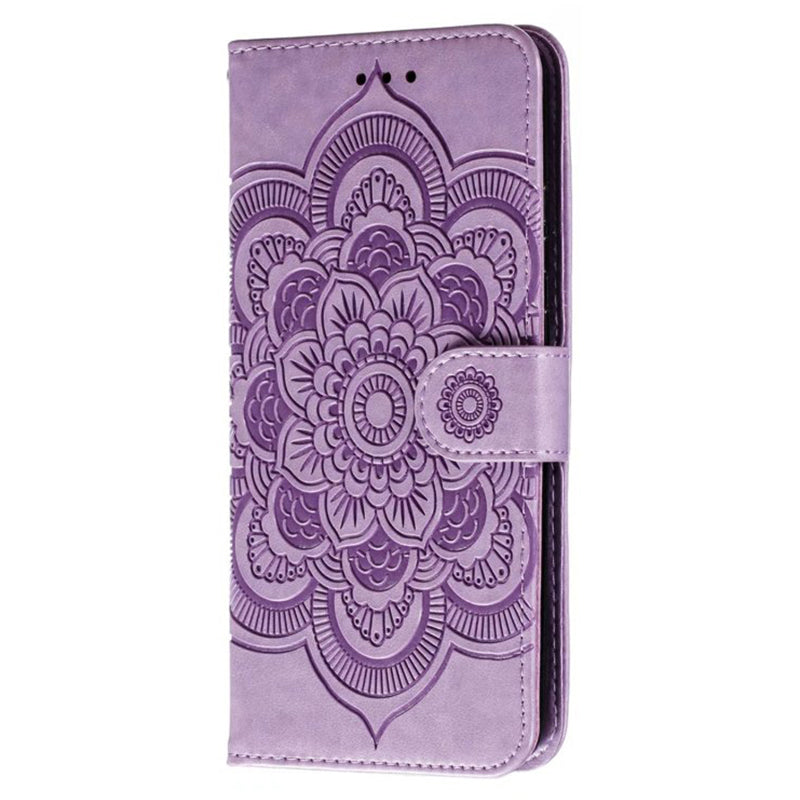 For Honor 80 Pro 5G PU Leather Wallet Stand Phone Cover Imprinting Mandala Flower Protective Case