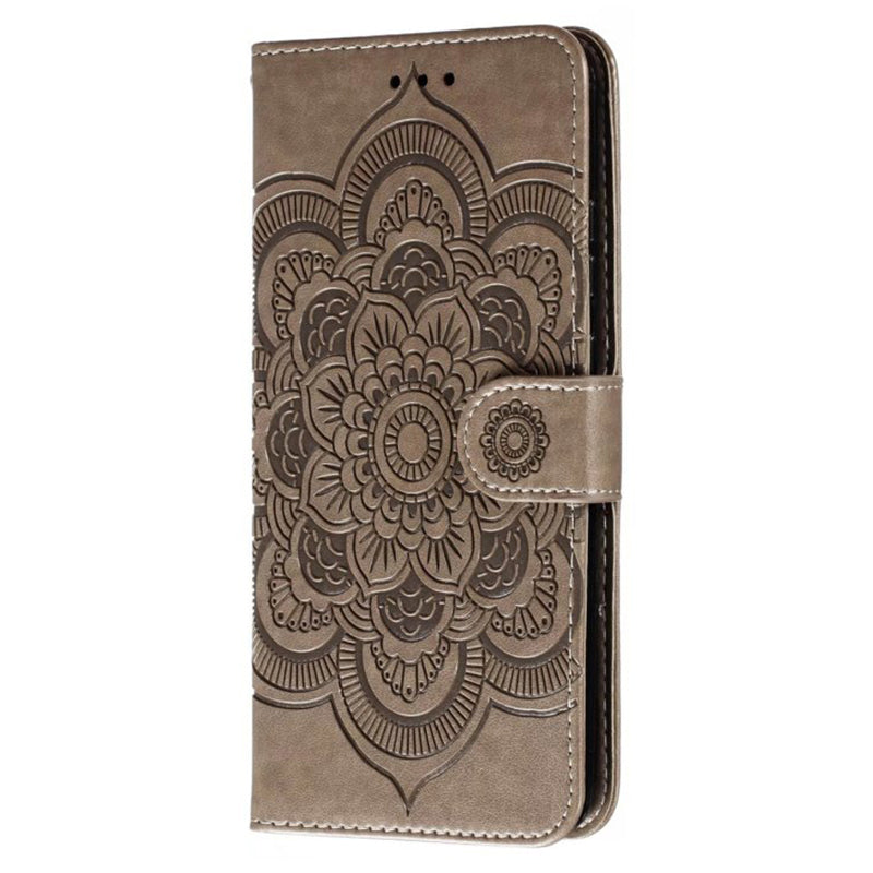 For Honor 80 Pro 5G PU Leather Wallet Stand Phone Cover Imprinting Mandala Flower Protective Case