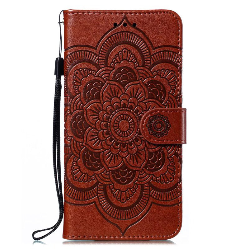 For Honor 80 Pro 5G PU Leather Wallet Stand Phone Cover Imprinting Mandala Flower Protective Case