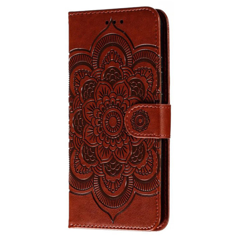 For Honor 80 Pro 5G PU Leather Wallet Stand Phone Cover Imprinting Mandala Flower Protective Case