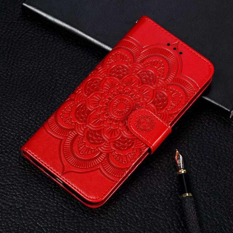 For Honor 80 Pro 5G PU Leather Wallet Stand Phone Cover Imprinting Mandala Flower Protective Case