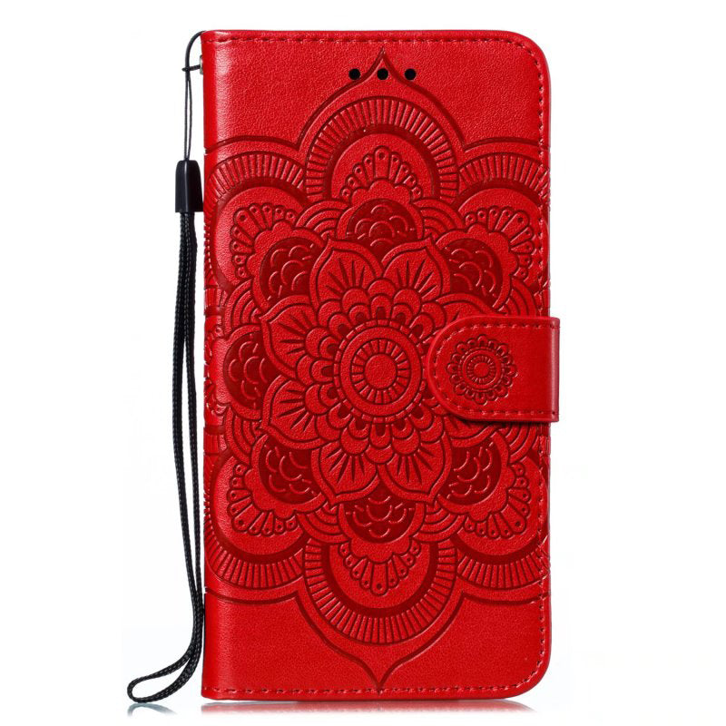 For Honor 80 Pro 5G PU Leather Wallet Stand Phone Cover Imprinting Mandala Flower Protective Case