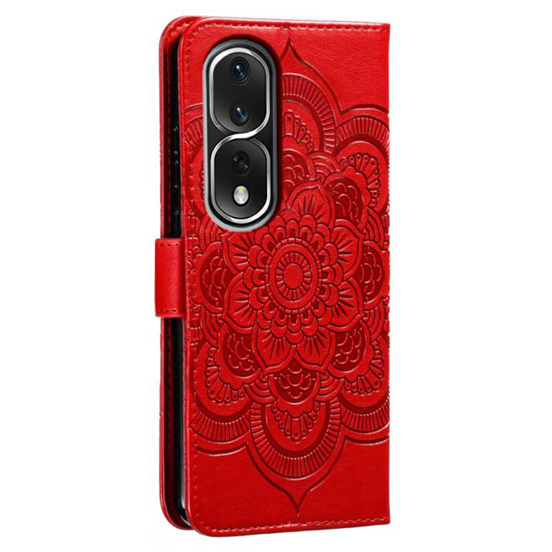 For Honor 80 Pro 5G PU Leather Wallet Stand Phone Cover Imprinting Mandala Flower Protective Case