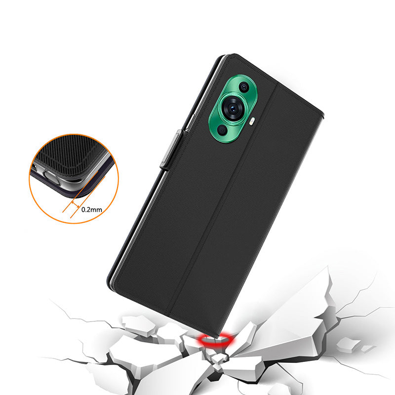For Huawei nova 11 Ultra / nova 11 Pro PU Leather Phone Case Mirror Card Holder Mobile Phone Stand Cover