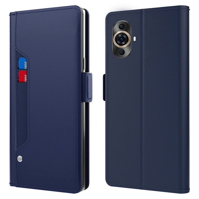 For Huawei nova 11 Pro / nova 11 Ultra TPU + PU Leather Stand Case Mirror Design Phone Cover with Card Holder