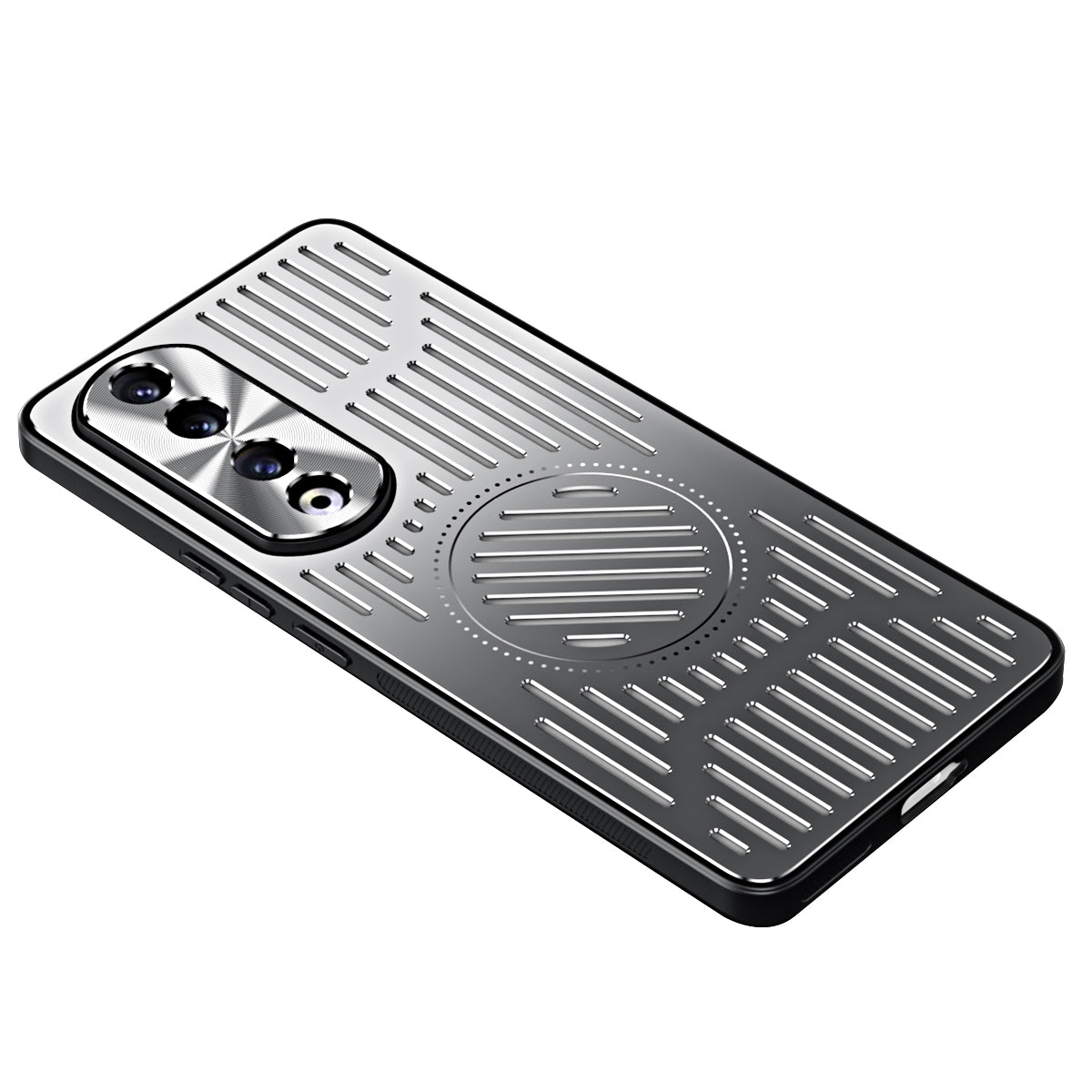 For Honor 90 Pro Hollow Heat Dissipation Phone Back Case Shell TPU+Aluminum Alloy Magnetic Cover