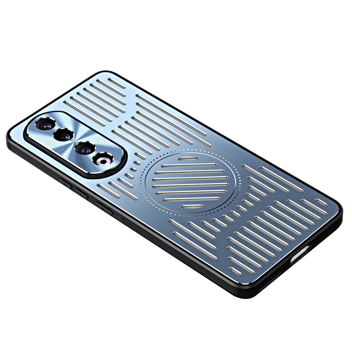 For Honor 90 Pro Hollow Heat Dissipation Phone Back Case Shell TPU+Aluminum Alloy Magnetic Cover