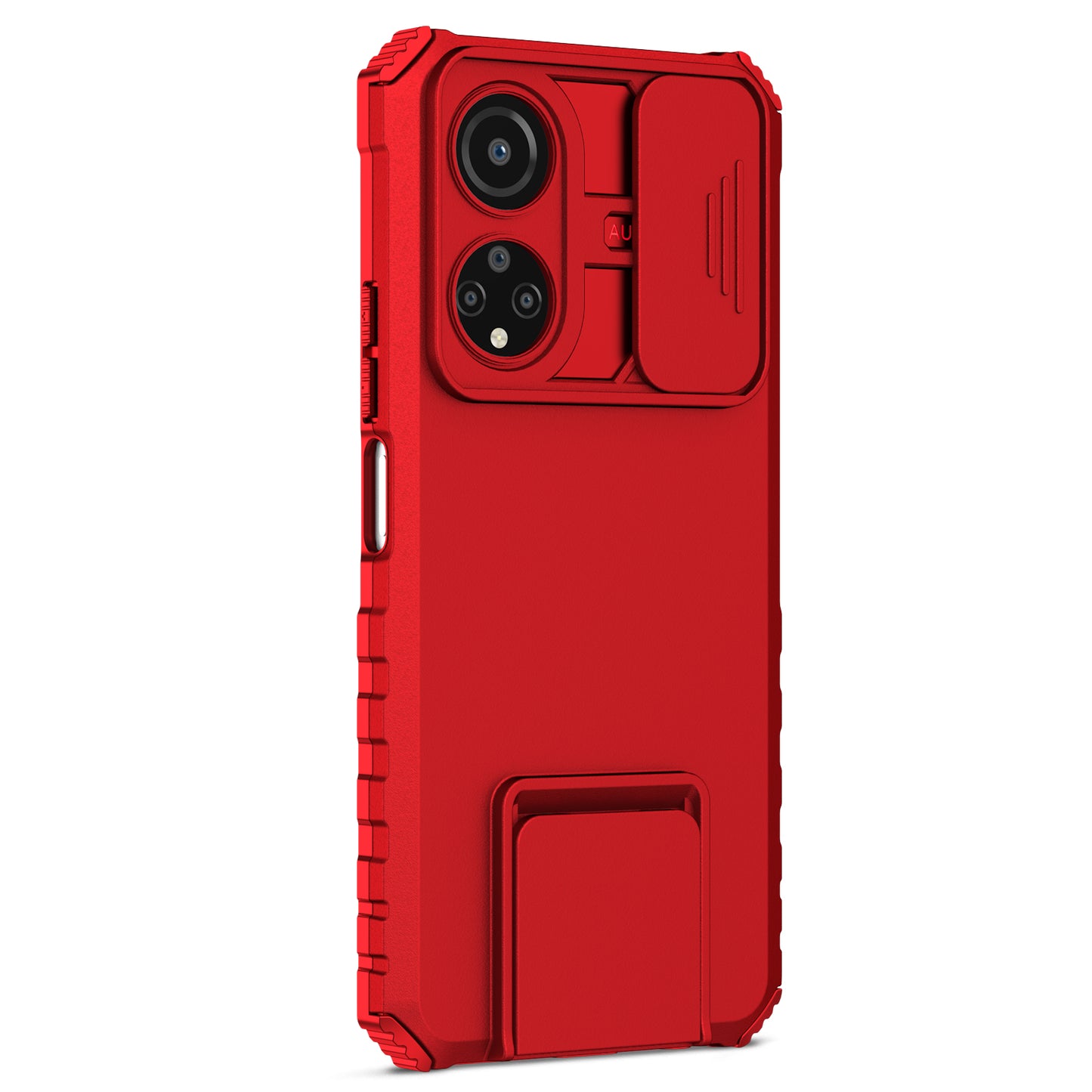 For Honor X7 Slide Camera Lid PC+TPU Cover Anti-drop Kickstand Phone Case