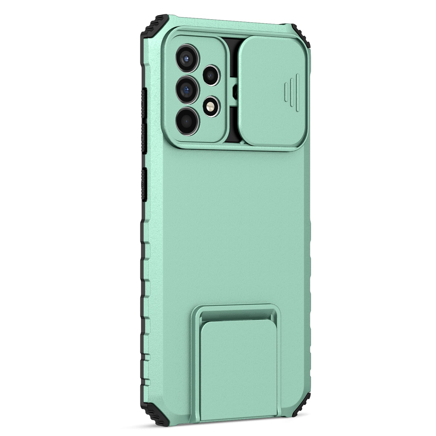 For Samsung Galaxy A52 4G / A52 5G / A52s 5G PC+TPU Kickstand Cover Slide Camera Lid Phone Case