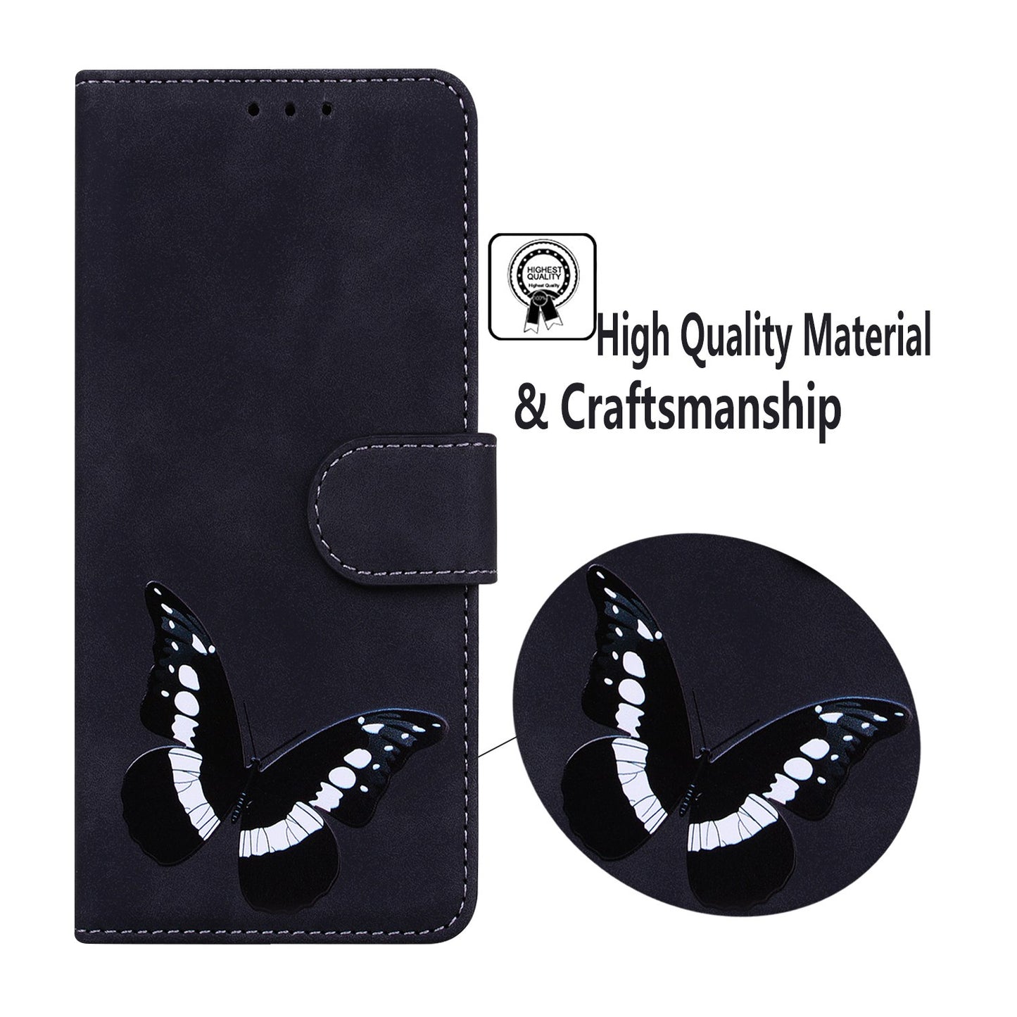 For Infinix Smart 7 (India) 4G / Smart 7 Plus Flip Stand Wallet Case PU Leather Butterfly Printing Phone Cover