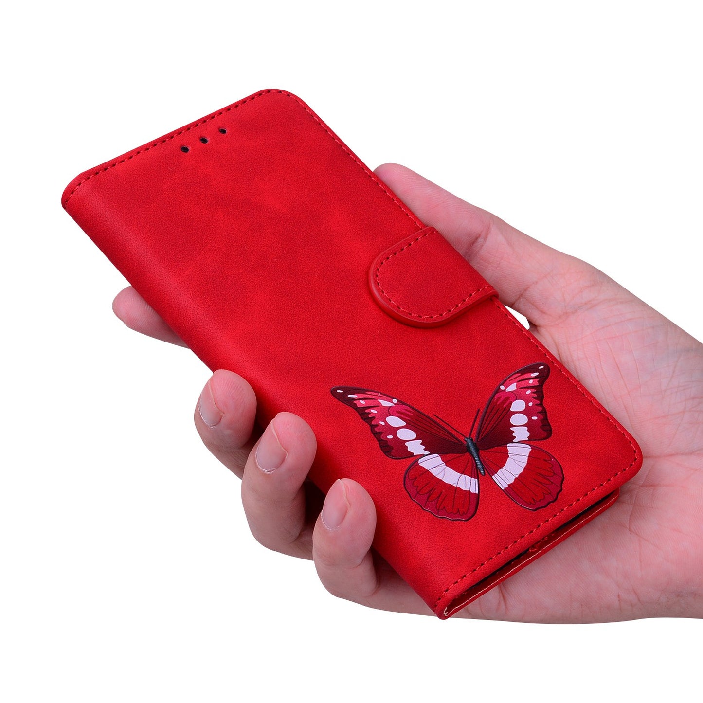 For Infinix Smart 7 (India) 4G / Smart 7 Plus Flip Stand Wallet Case PU Leather Butterfly Printing Phone Cover
