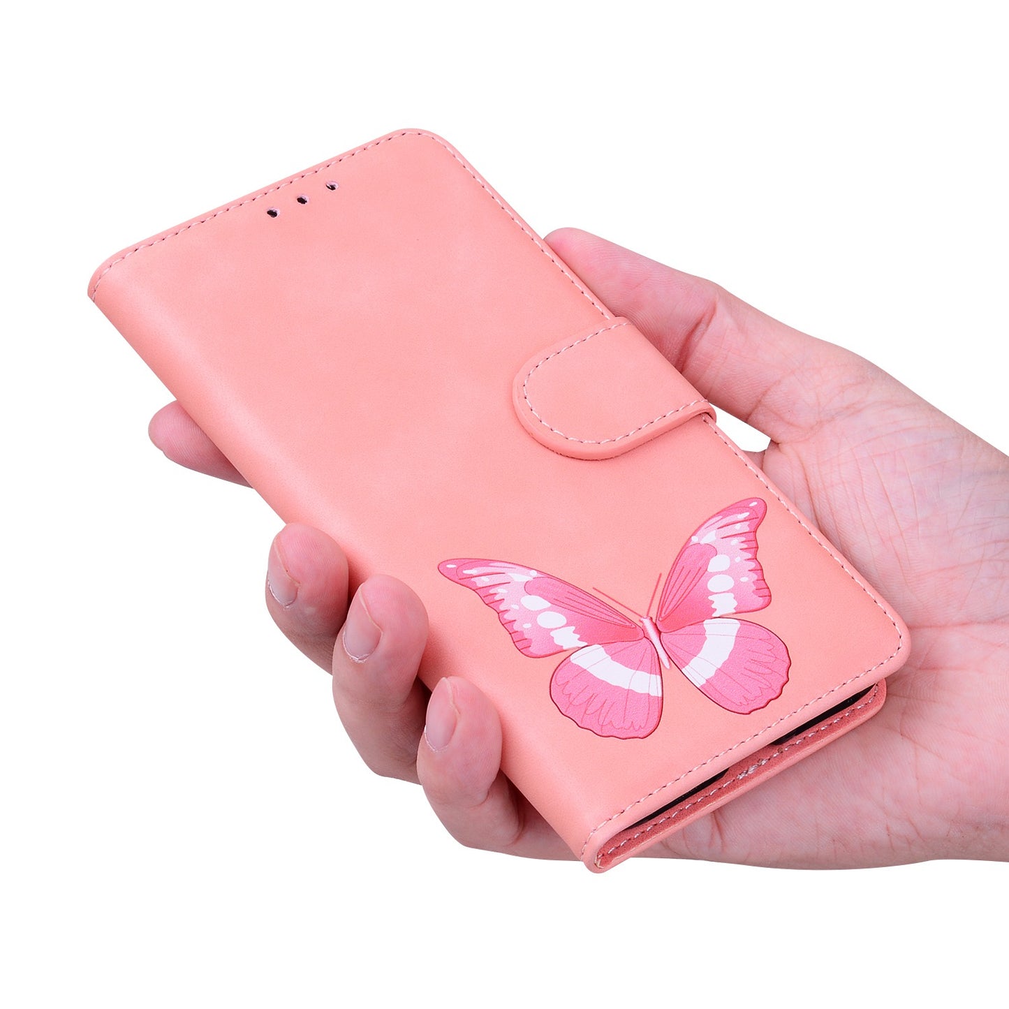 For Infinix Smart 7 (India) 4G / Smart 7 Plus Flip Stand Wallet Case PU Leather Butterfly Printing Phone Cover