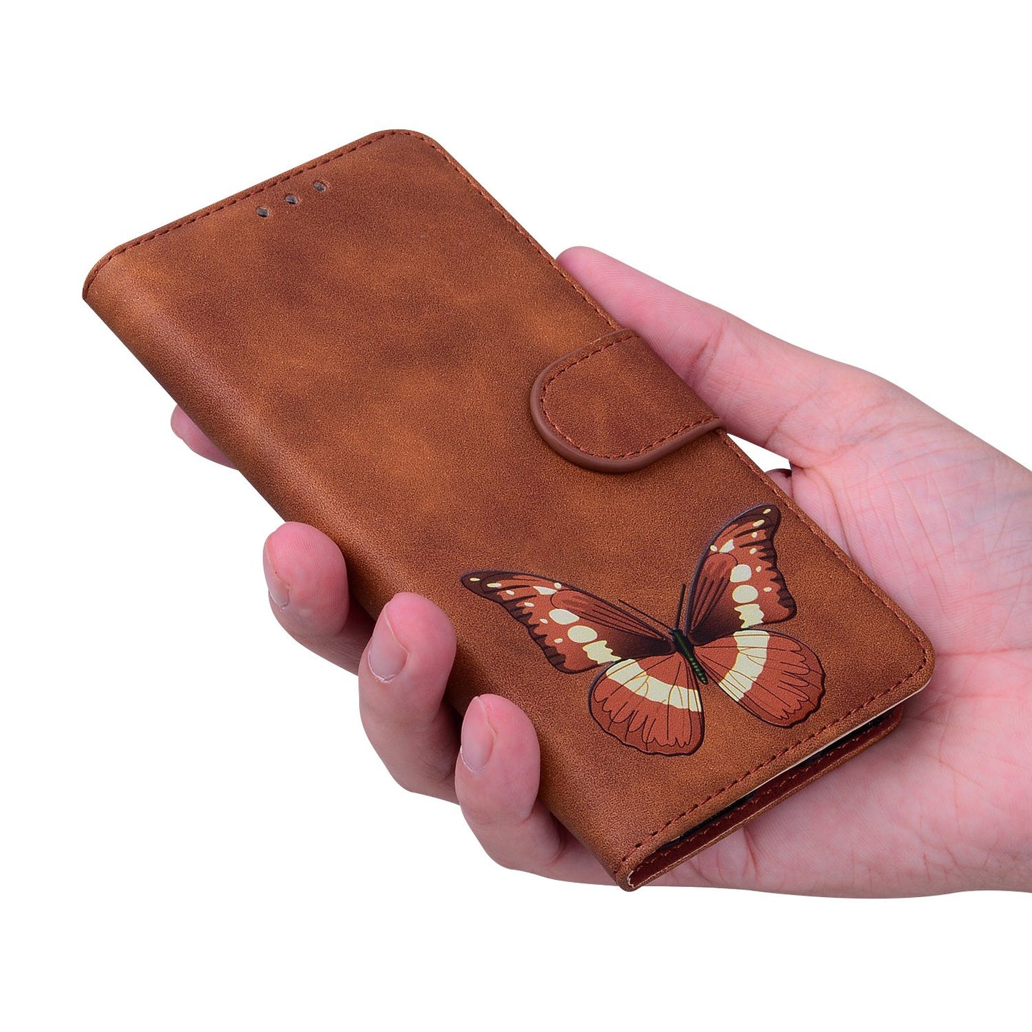 For Infinix Smart 7 (India) 4G / Smart 7 Plus Flip Stand Wallet Case PU Leather Butterfly Printing Phone Cover