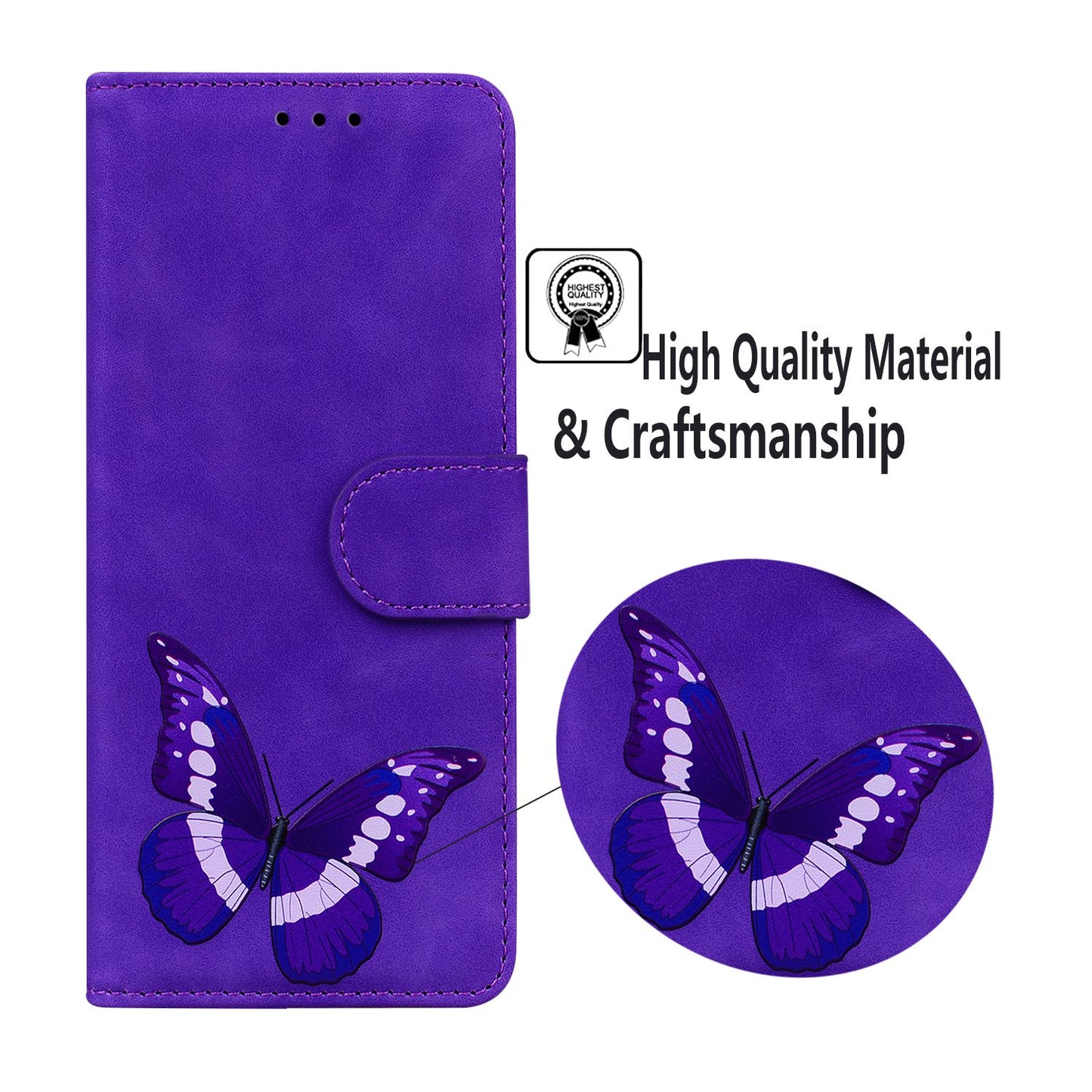 For Infinix Smart 7 (India) 4G / Smart 7 Plus Flip Stand Wallet Case PU Leather Butterfly Printing Phone Cover