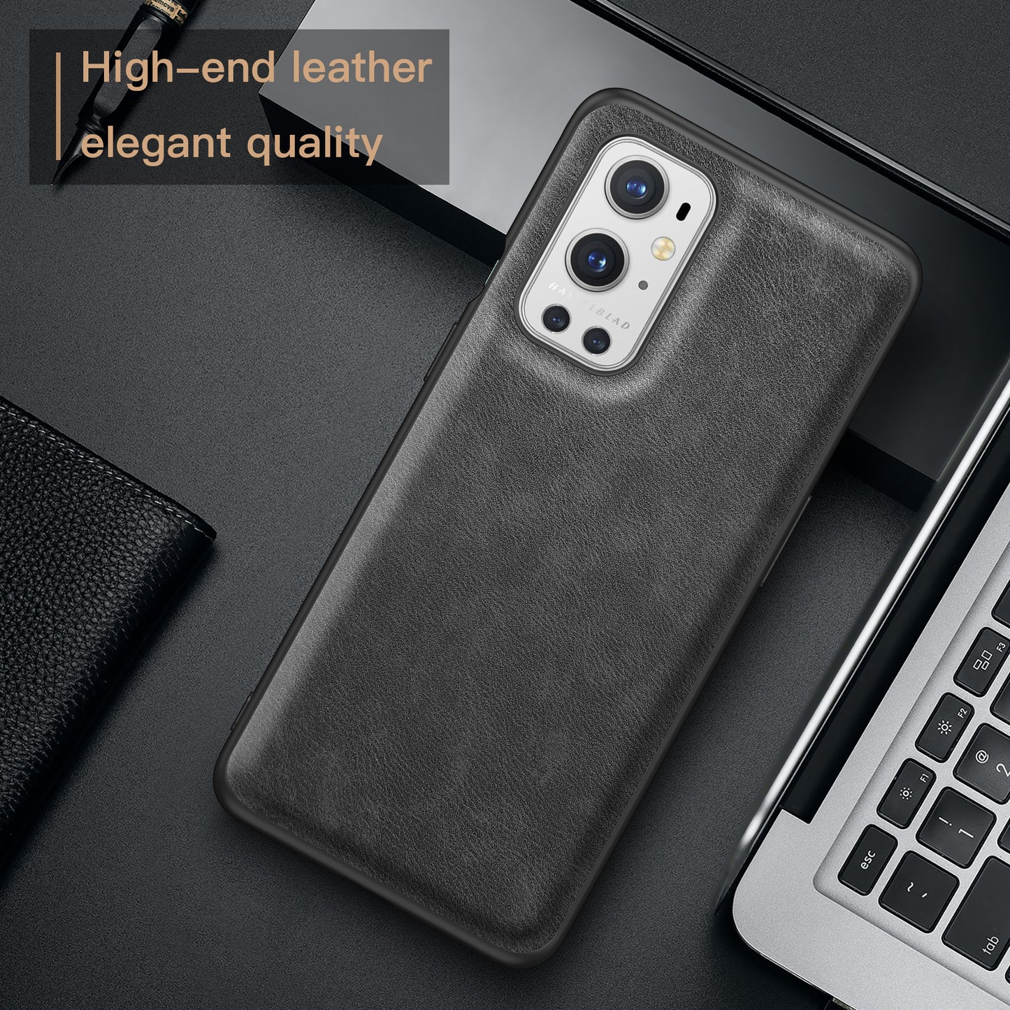 For OnePlus 9 Pro 5G Phone Cover Retro PU Leather Coated TPU+PC Anti-Fall Case
