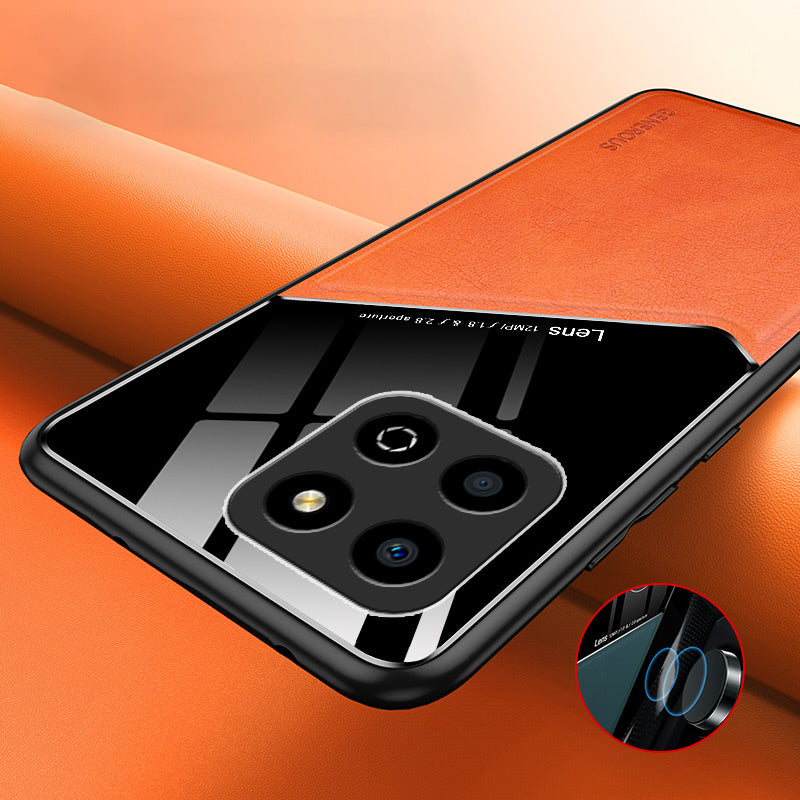 For Honor X8 5G Drop-proof Cover PU Leather Coated TPU+PC Phone Case with Car Mount Metal Sheet