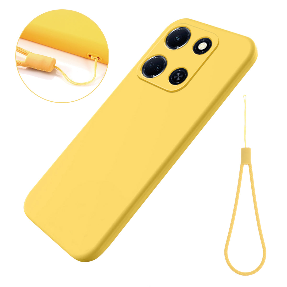 For Infinix Note 30 4G / 5G Smartphone Case Soft Lining Liquid Silicone Phone Cover with Strap