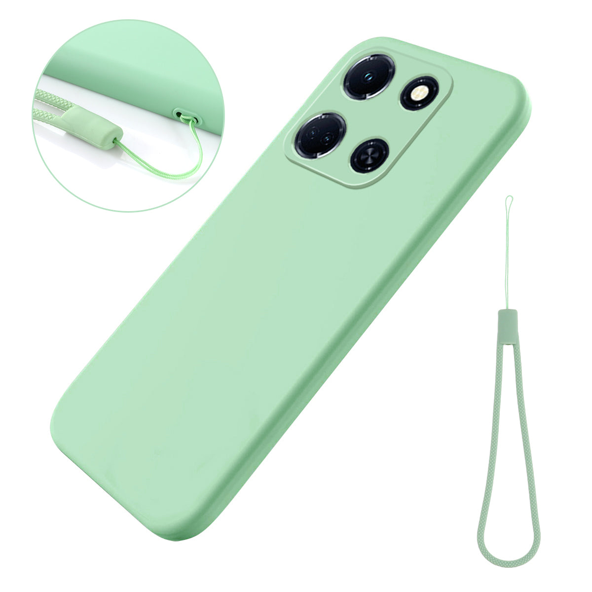 For Infinix Note 30 4G / 5G Smartphone Case Soft Lining Liquid Silicone Phone Cover with Strap