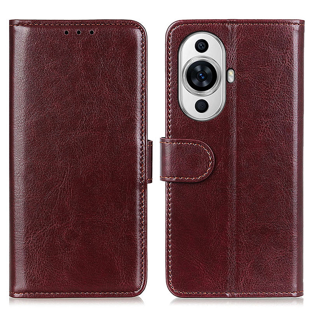 For Huawei nova 11 Flip Wallet Case Crazy Horse Texture PU Leather Stand Phone Cover