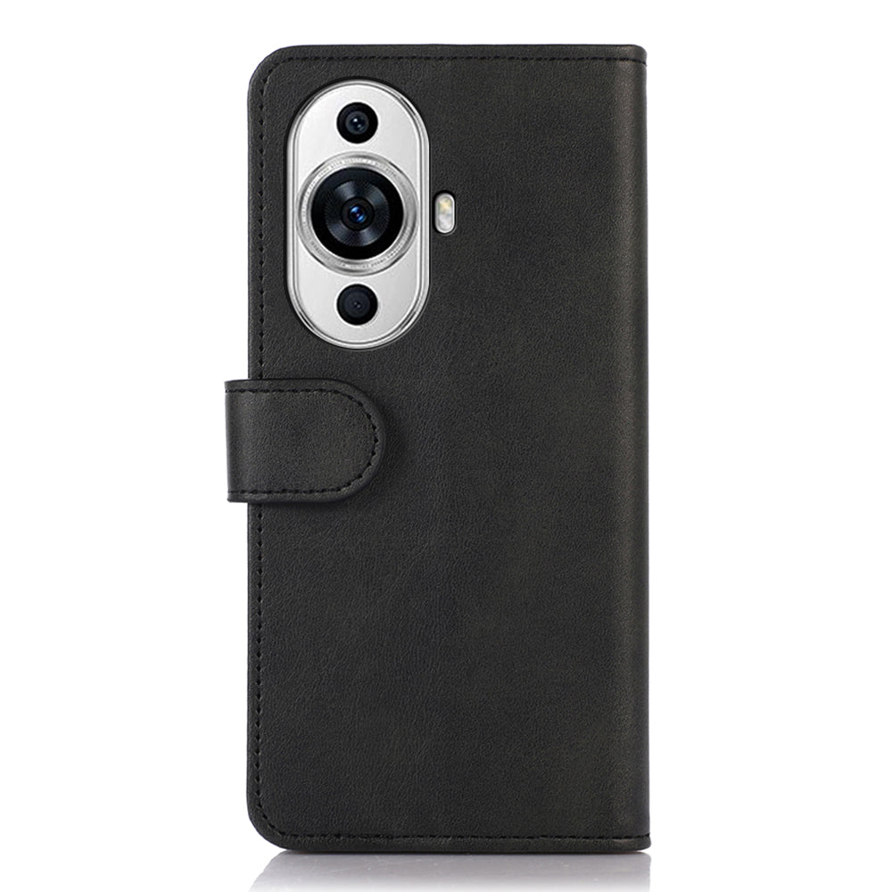 For Huawei nova 11 Cell Phone Stand Wallet Case Cowhide Texture PU Leather Phone Cover