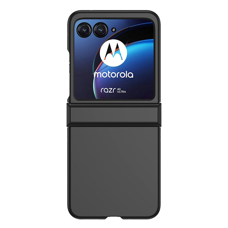 For Motorola Razr 40 Ultra 5G Phone Case Hinge Design PC Cover with Tempered Glass Rear Screen Protector