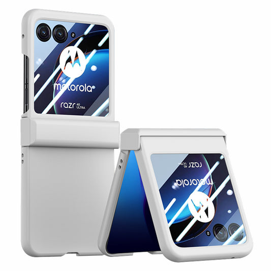 For Motorola Razr 40 Ultra 5G Phone Case Hinge Design PC Cover with Tempered Glass Rear Screen Protector