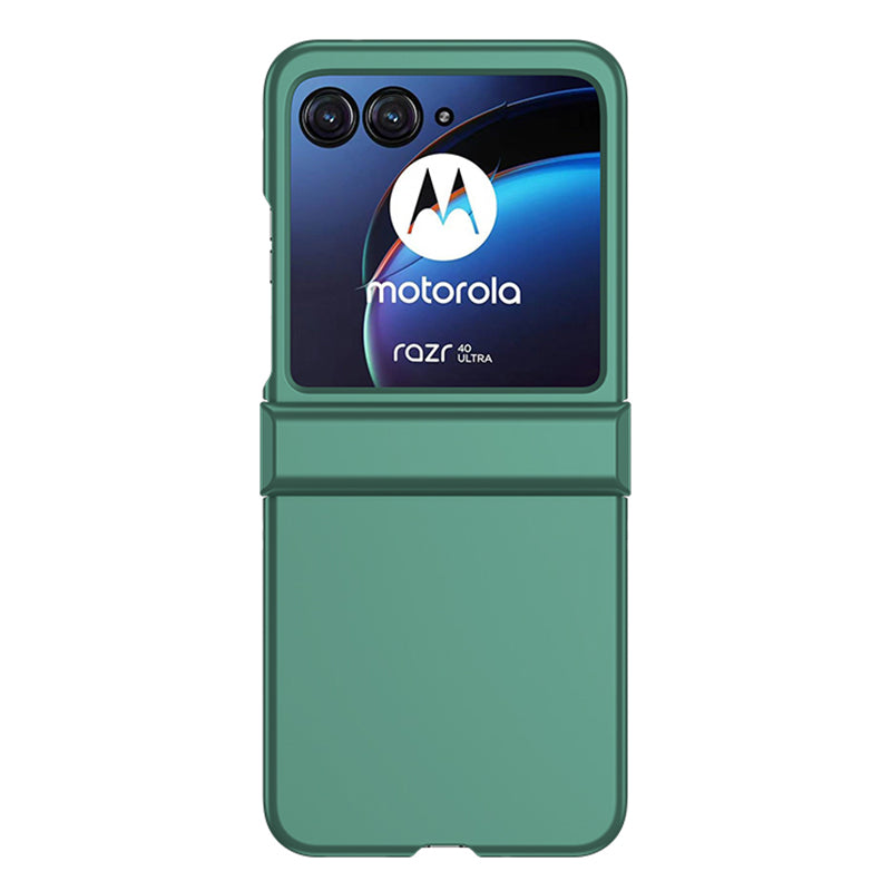 For Motorola Razr 40 Ultra 5G Phone Case Hinge Design PC Cover with Tempered Glass Rear Screen Protector