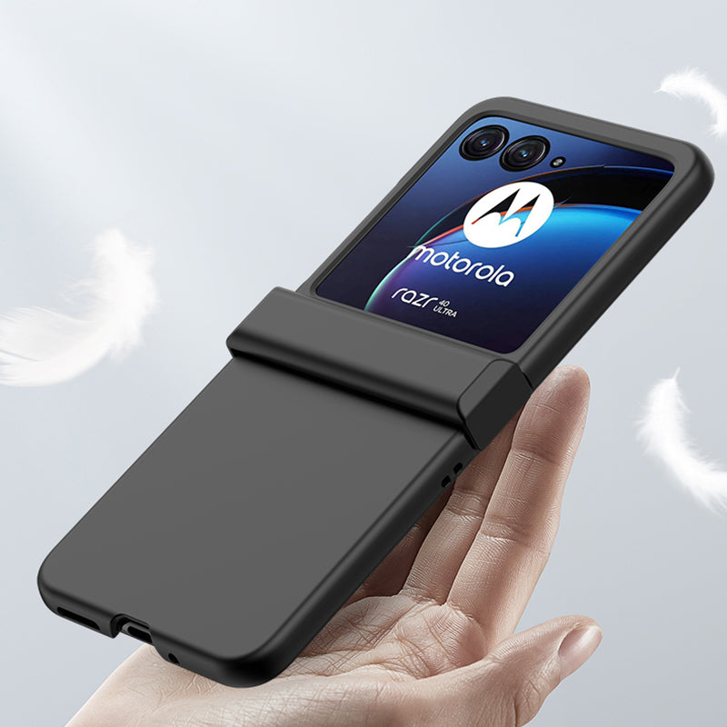 For Motorola Razr 40 Ultra 5G Phone Case Hinge Design PC Cover with Tempered Glass Rear Screen Protector