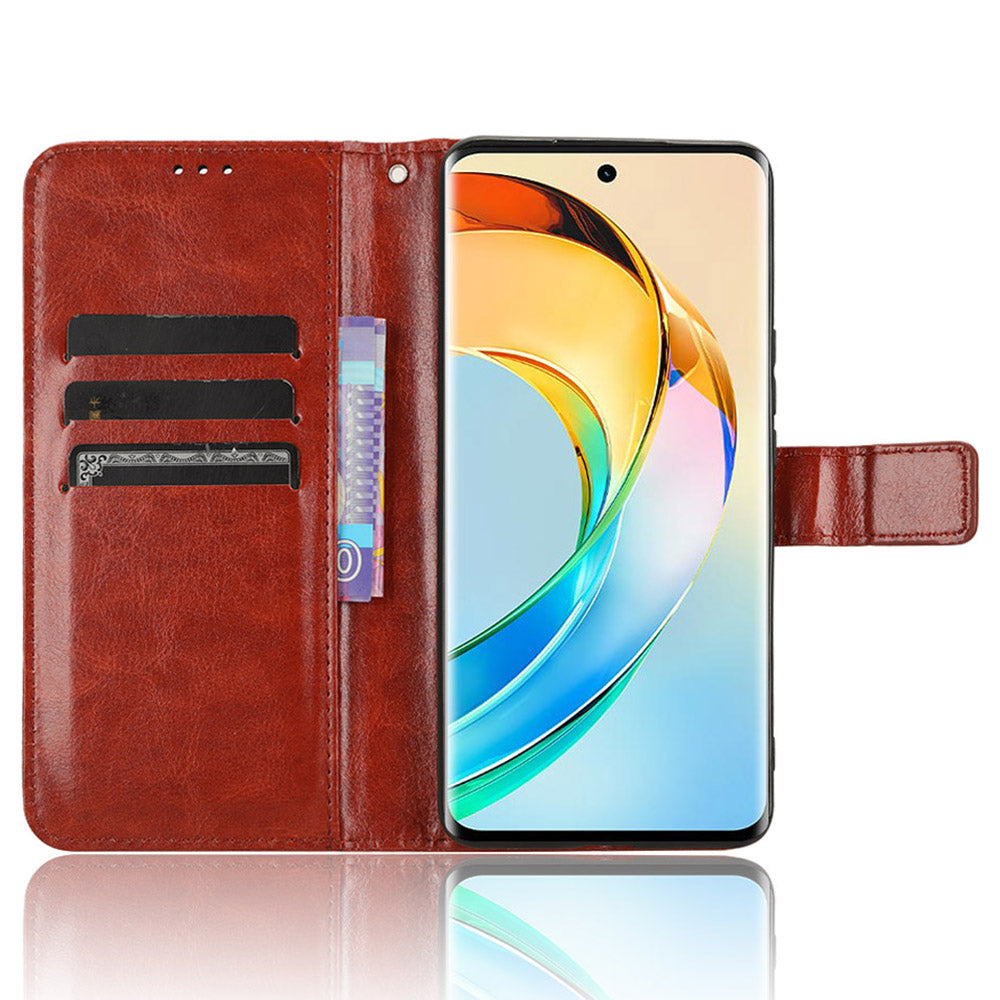 For Honor X50 Crazy Horse Texture Leather Phone Stand Case Anti-Scratch Cell Phone Shell Wallet Cover