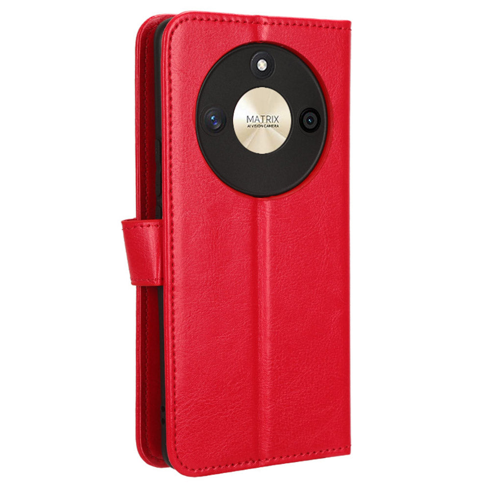 For Honor X50 Crazy Horse Texture Leather Phone Stand Case Anti-Scratch Cell Phone Shell Wallet Cover