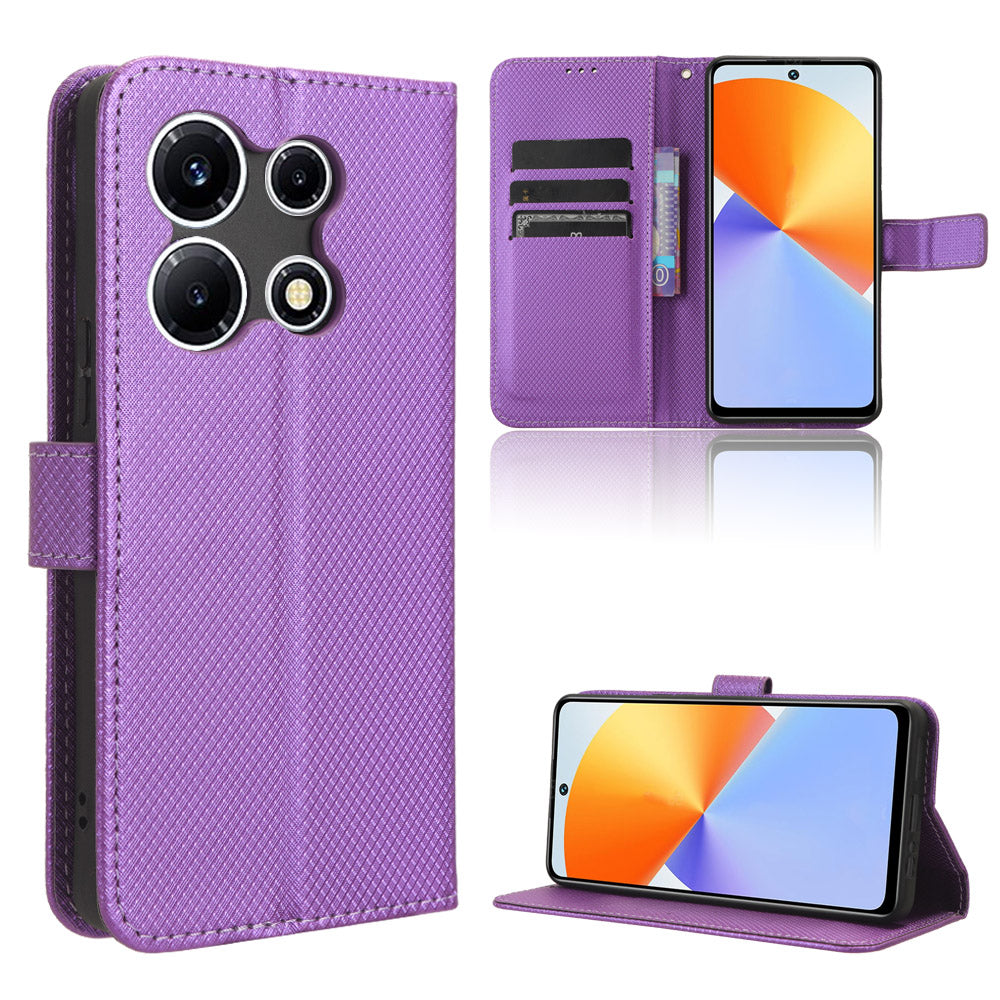 For Infinix Note 30 VIP 5G X6710 PU Leather Cell Phone Case Diamond Texture Wallet Stand Cover