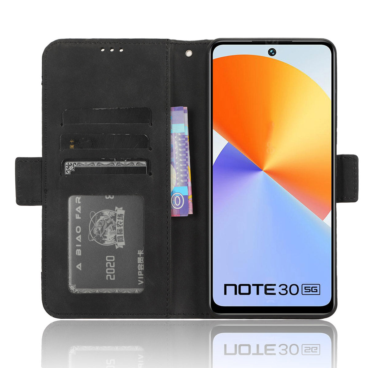 For Infinix Note 30 4G / X6833B / X6716B Anti-Scratch PU Leather Case Wallet Phone Stand Cover with Multiple Card Slots