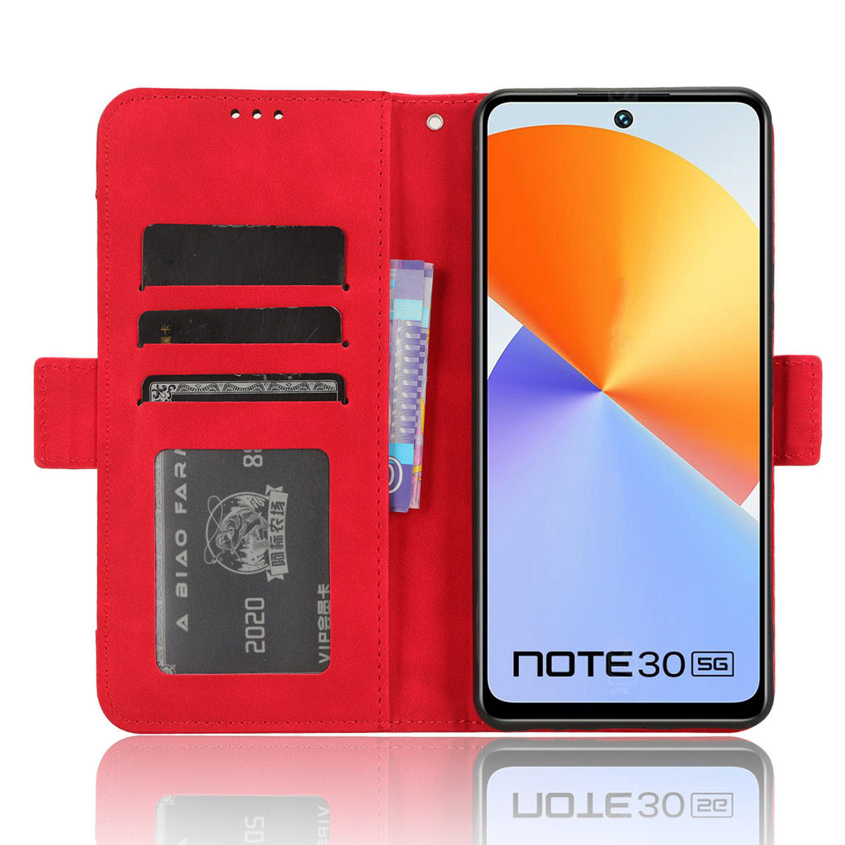 For Infinix Note 30 4G / X6833B / X6716B Anti-Scratch PU Leather Case Wallet Phone Stand Cover with Multiple Card Slots