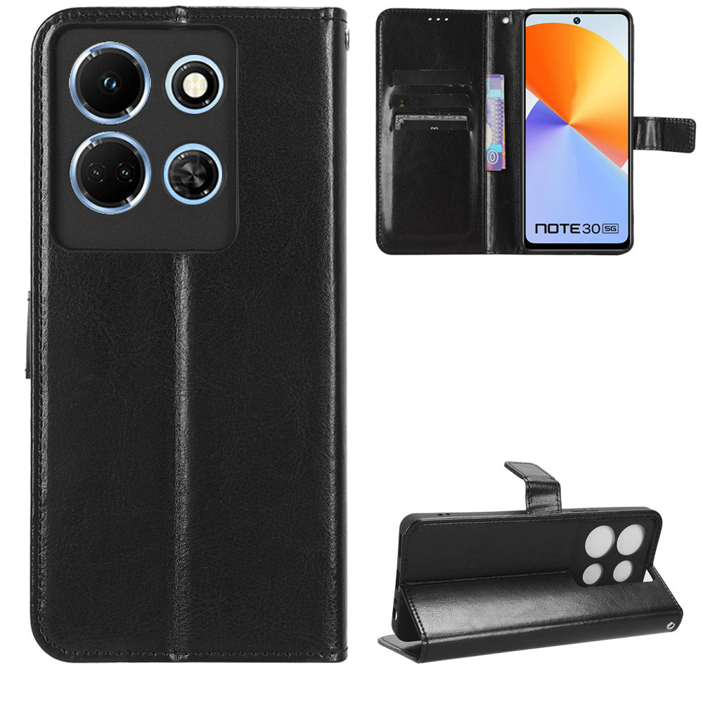 For Infinix Note 30 4G X6833B / X6716B Crazy Horse Texture Stand Case Leather Wallet Phone Cover
