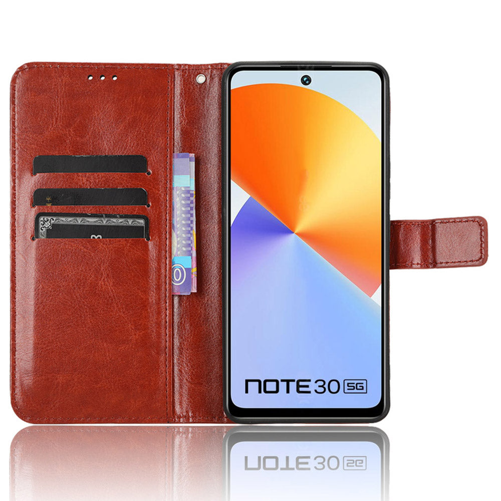 For Infinix Note 30 4G X6833B / X6716B Crazy Horse Texture Stand Case Leather Wallet Phone Cover