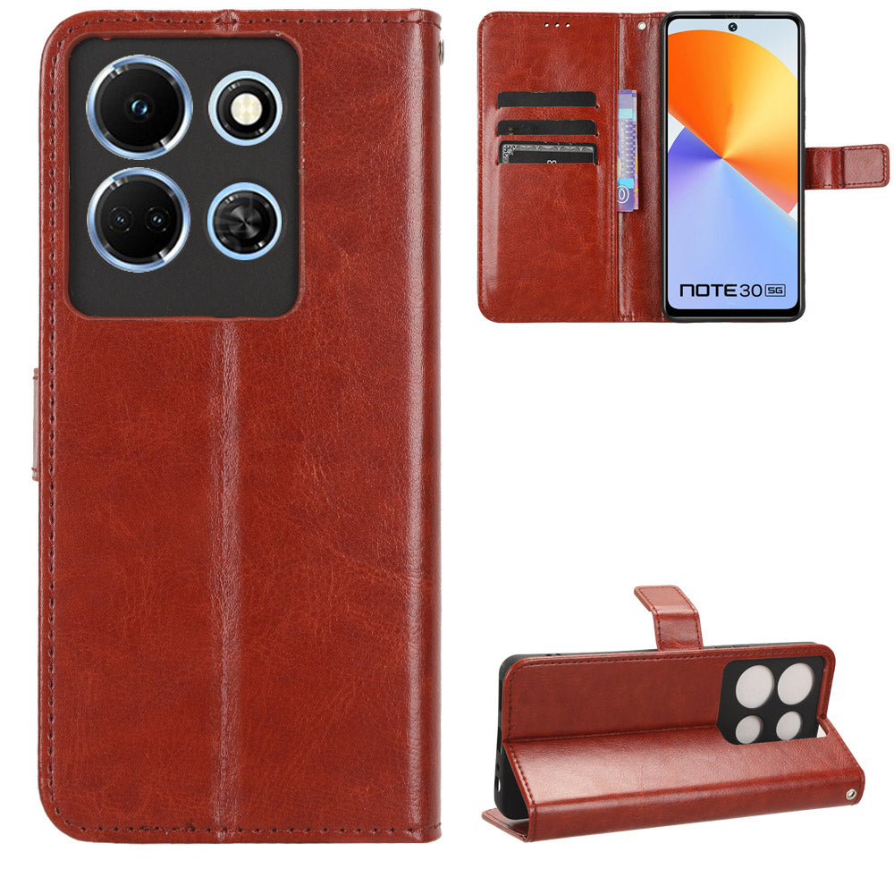 For Infinix Note 30 4G X6833B / X6716B Crazy Horse Texture Stand Case Leather Wallet Phone Cover